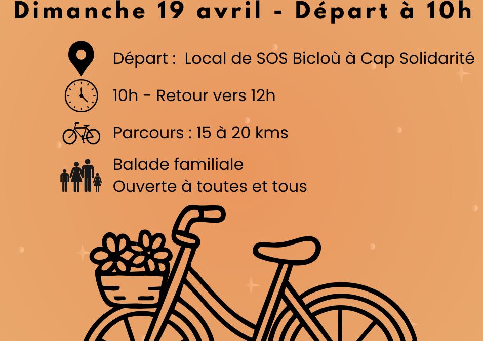 Balade à vélo dimanche 19 avril