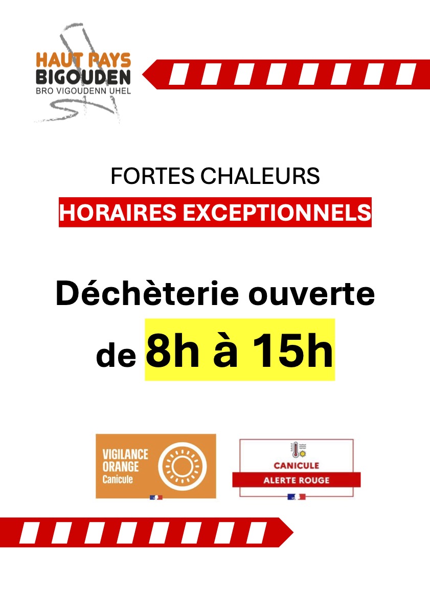 Affiche canicule modification horaires