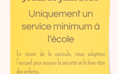 Alerte fortes chaleurs : organisation exceptionnelle pour l&rsquo;école Georges Le Bail ce jeudi