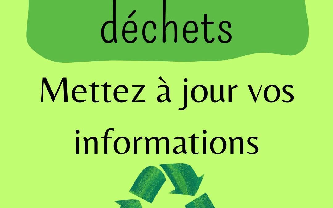 Redevance déchets : pensez à mettre à jour vos informations